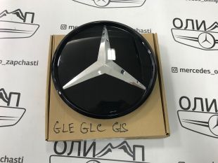 Эмблема решетки радиатора на Mercedes c292 стекло черная Эмблема решетки радиатора на Mercedes c292 стекло черная